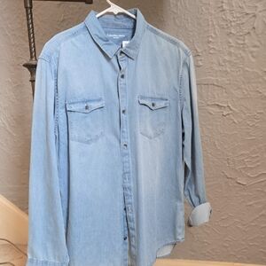 Calvin Klein Men's Casual Light Blue Shirt